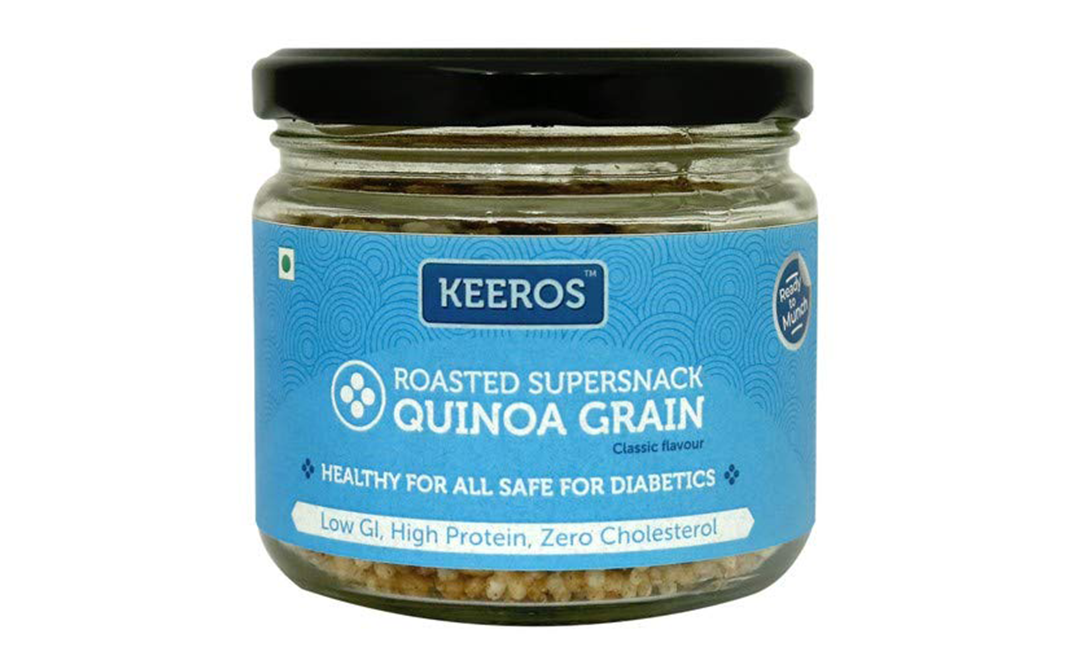 Keeros Roasted Supersnack Quinoa Grain   Glass Jar  200 grams